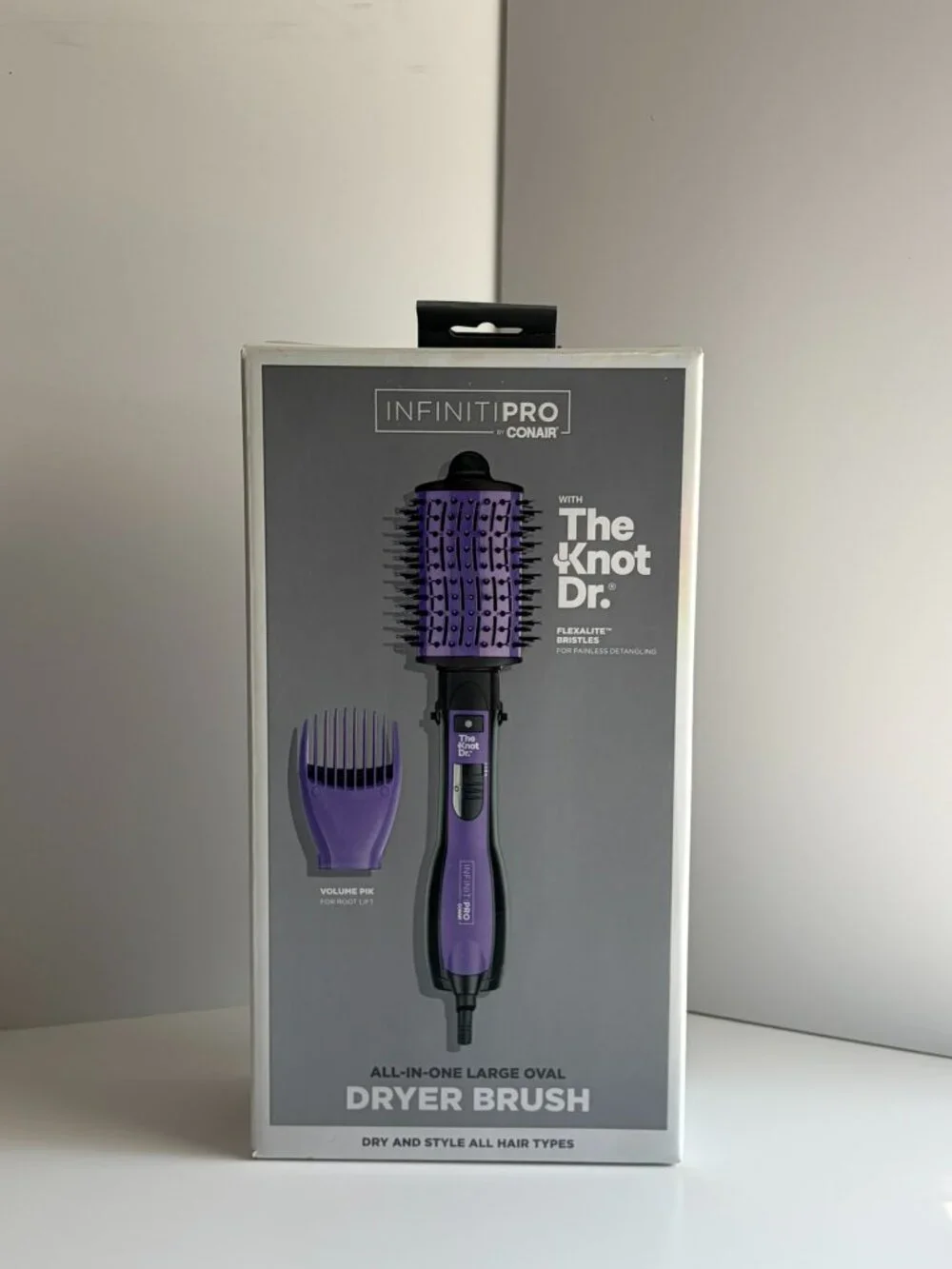 NIB Infiniti Pro by Conair The Knot Dr Oval Hot Air Dryer Brush Purple 1000W
